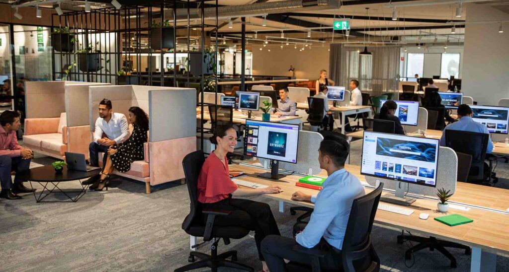 Exterior view of the Canva office located in Surry Hills, Sydney, showcasing a modern and vibrant workspace.